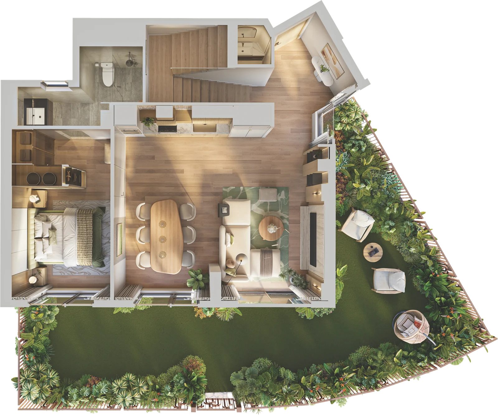 Mặt bằng căn Duplex sân vườn Norton Park