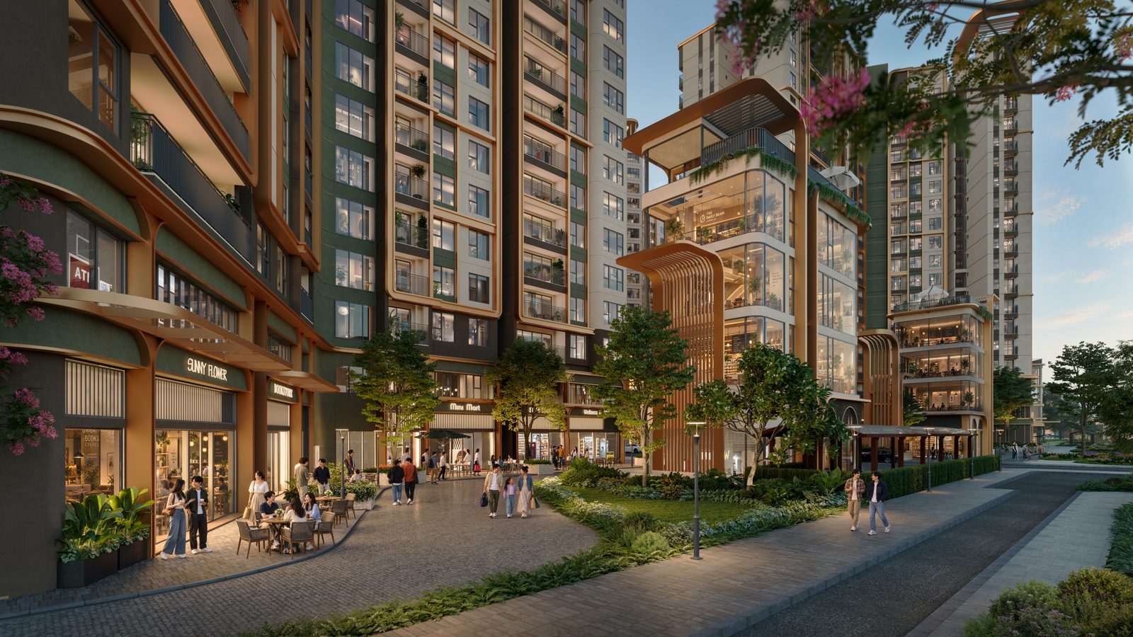 Phân khu B Norton Park, lối vào và mặt tiền thương mại